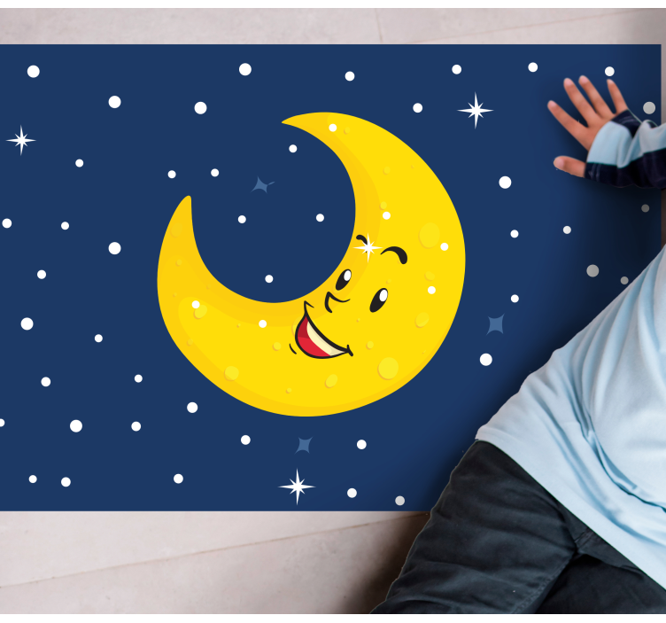 Tapis vinyle chambre bébé lune heureuse souriante - TenStickers