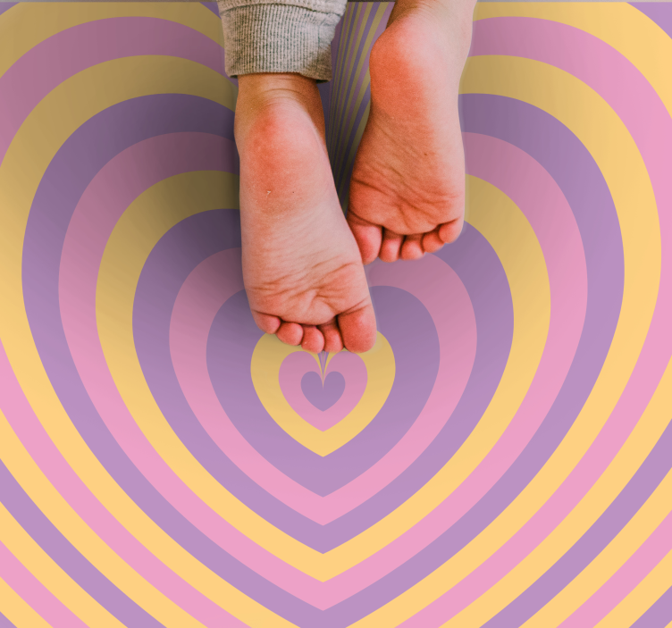 Tapis vinyle ado design de coeur rétro - TenStickers