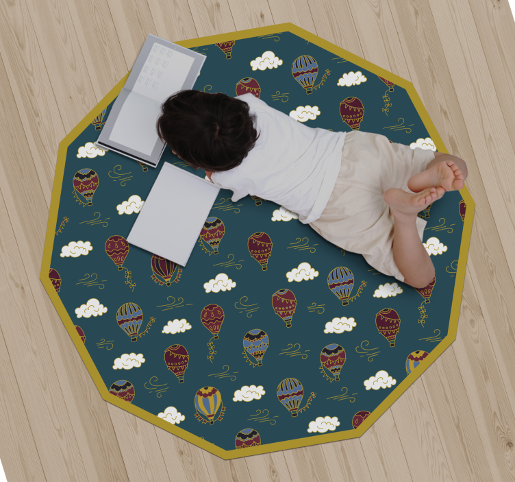 Tapis vinyle pour enfants motif de montgolfières - TenStickers