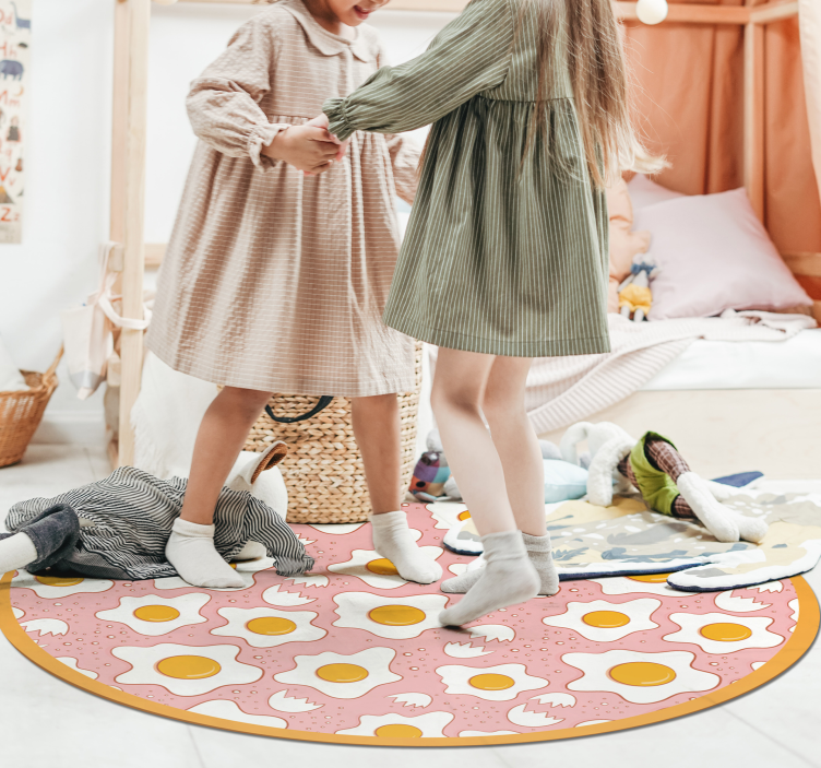 Tapis vinyle pour enfants motif d'oeuf circulaire - TenStickers