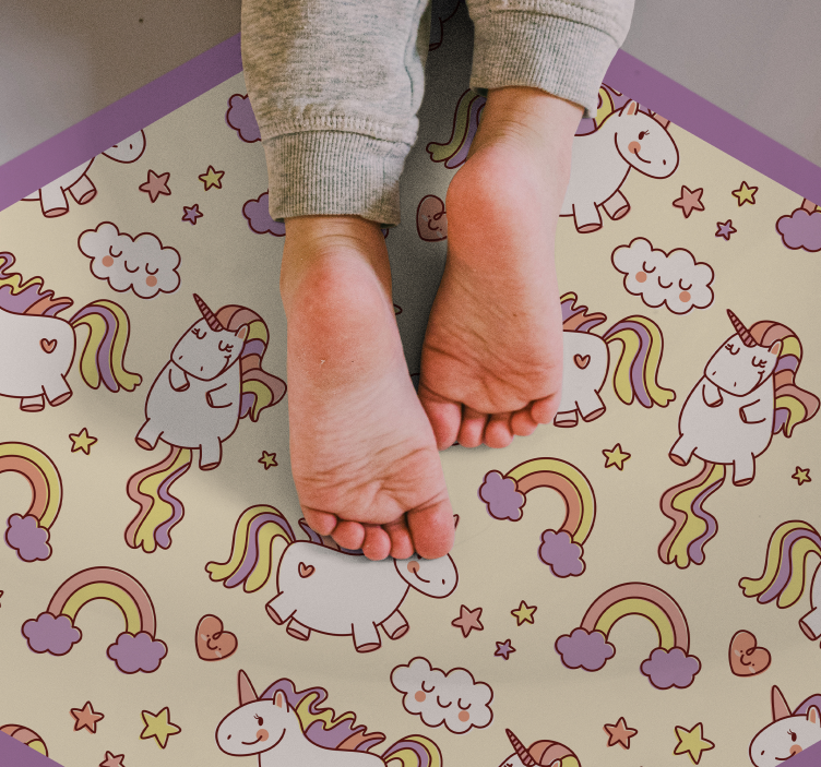 Tapis vinyle pour enfants motif fantastique de licornes - TenStickers