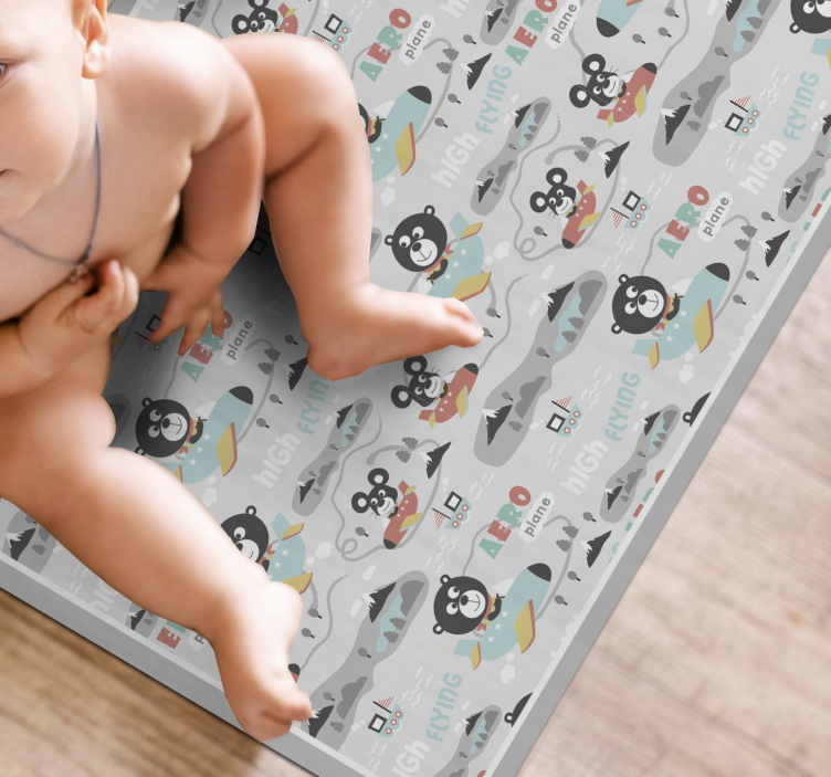 Tapis vinyle pour enfants ours volants aérodynamiques - TenStickers