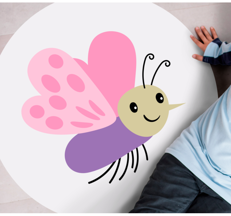 Tapis vinyle pour enfants personnage de papillon mignon - TenStickers