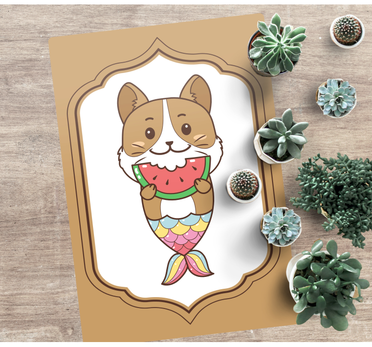 Tapis vinyle animal personnage de sirène mignon - TenStickers