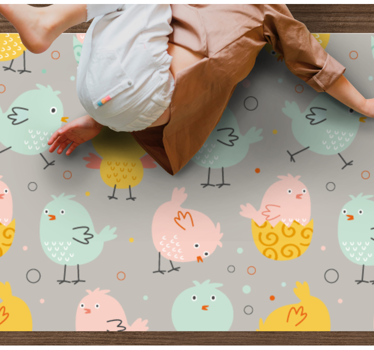 Tapis vinyle pour enfants personnages d'oiseaux colorés - TenStickers