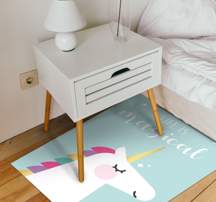Tapis vinyle pour enfants phrase magique de licorne - TenStickers