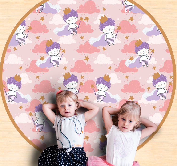 Tapis vinyle pour enfants royaume des nuages magiques - TenStickers
