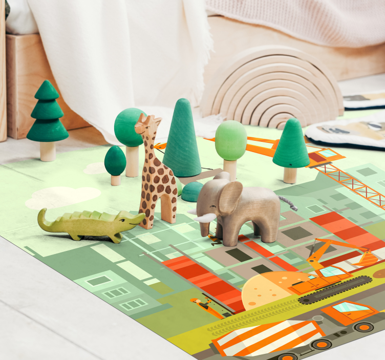 Tapis vinyle pour enfants terrain de jeu de construction - TenStickers