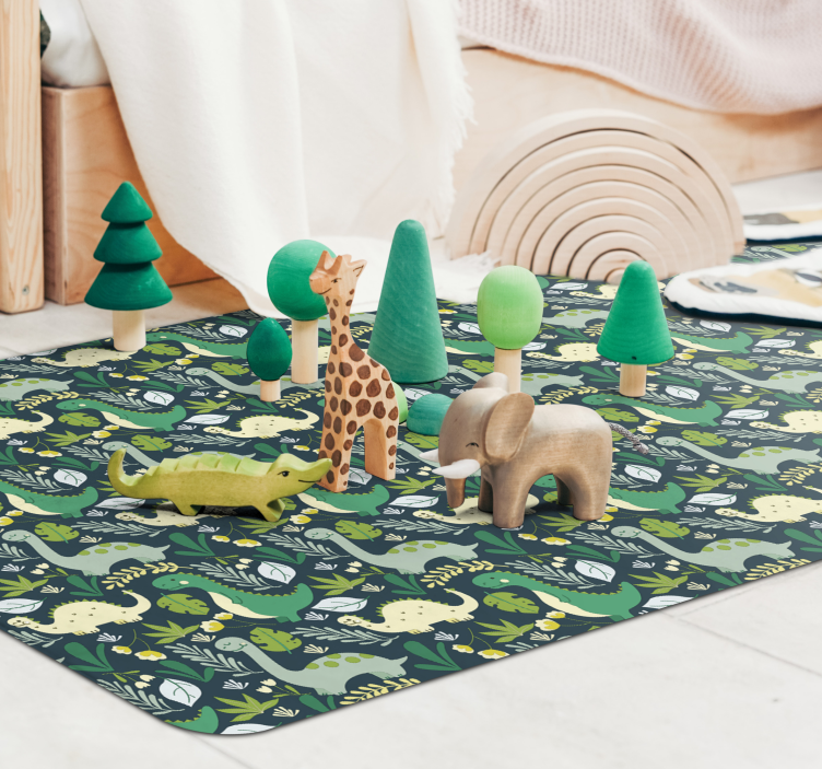 Tapis vinyle pour enfants thème du safari dans la jungle - TenStickers