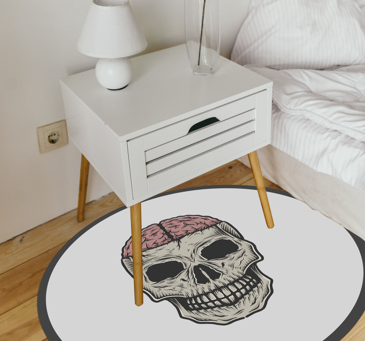 Tapis vinyle pour halloween croquis du crâne exposé - TenStickers