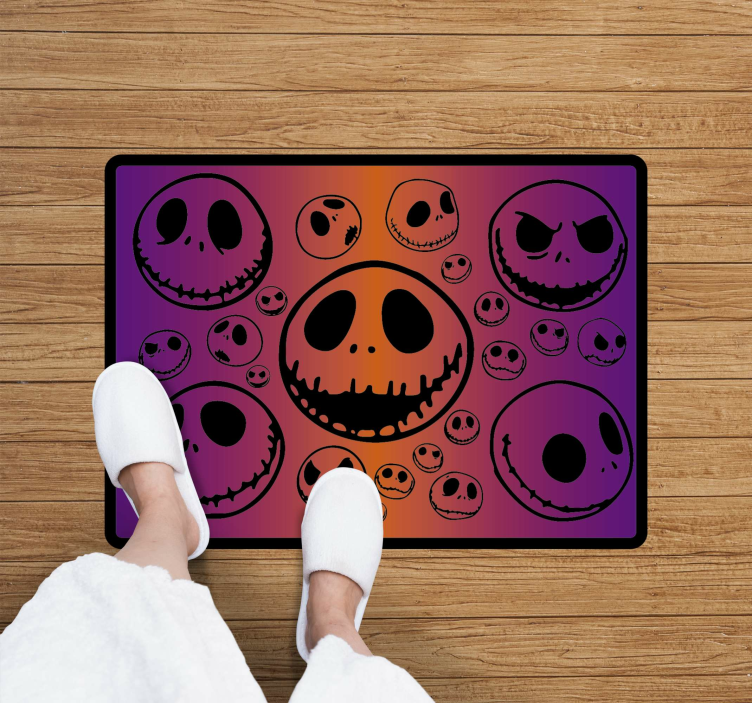 Tapis vinyle pour halloween motif de crânes effrayants - TenStickers