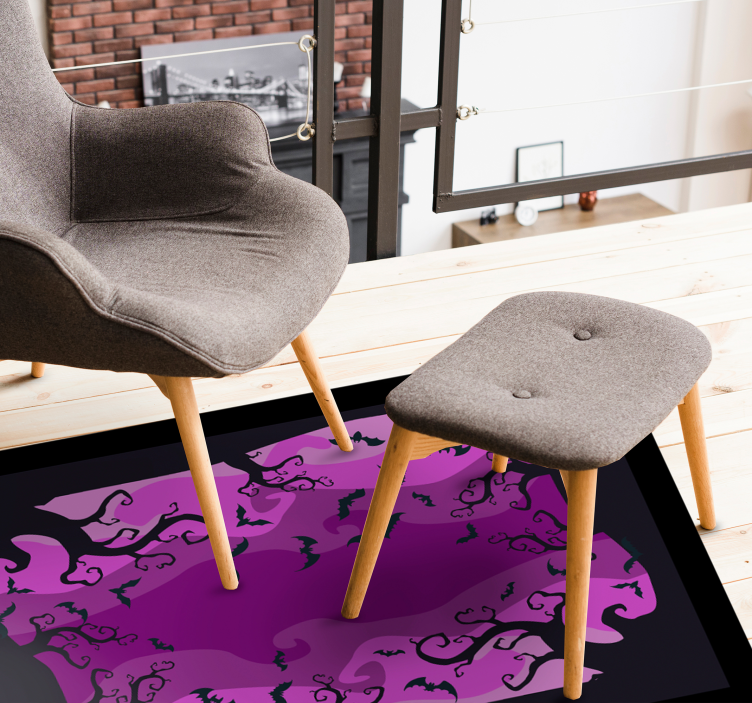 Tapis vinyle pour halloween silhouettes de chats effrayants - TenStickers