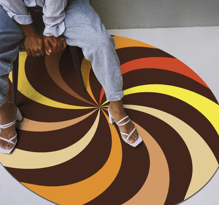 Tapis vinyle rayures explosion de couleurs en spirale - TenStickers