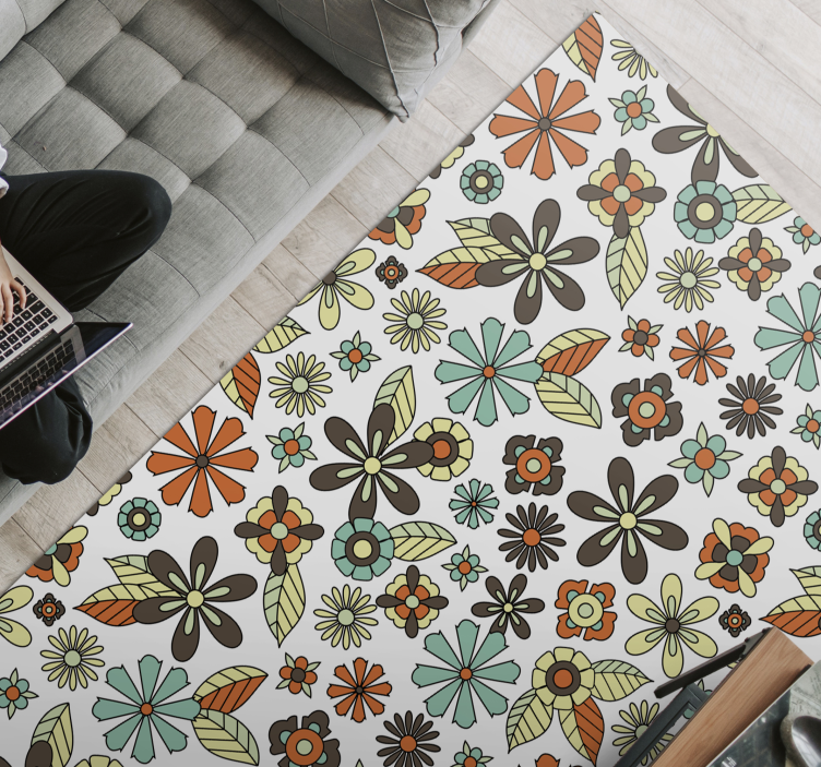 Tapis vinyle rétro design années 70 - TenStickers