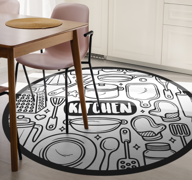 Tapis vinyle rond graphique essentiel - TenStickers