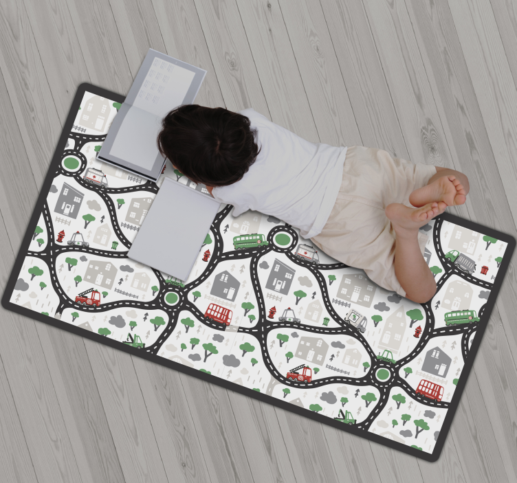 Tapis vinyle autouroute routes de jeu en ville - TenStickers