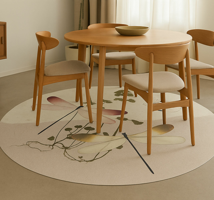 Tapis vinyle salle a manger collage de nature pressée - TenStickers