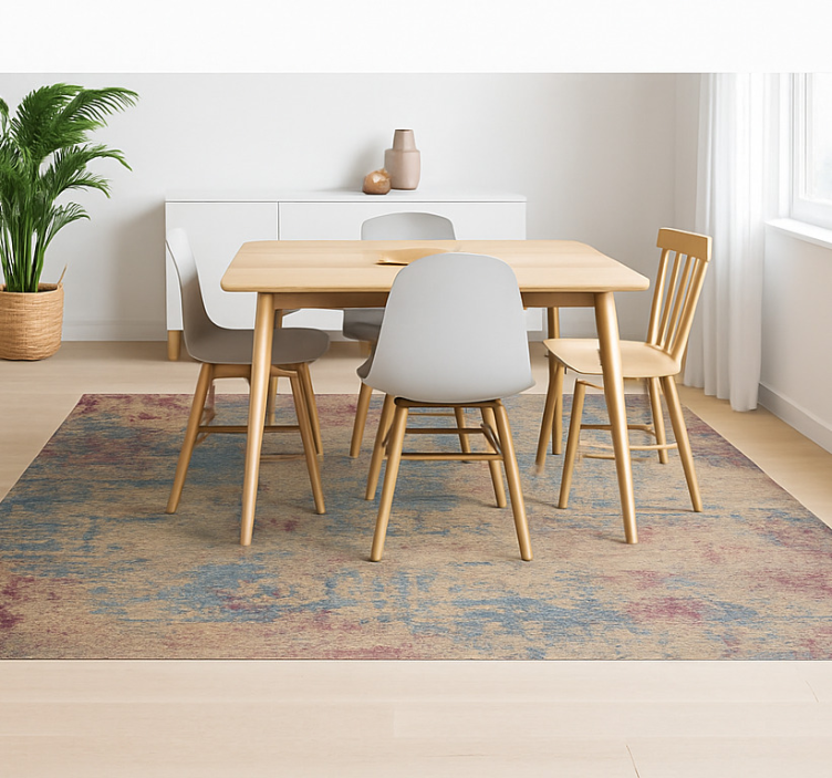 Tapis vinyle salle a manger motif oriental vieilli - TenStickers