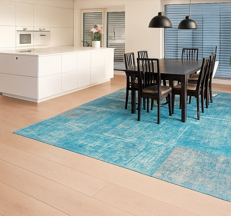 Tapis vinyle salle a manger tapis patchwork antique - TenStickers