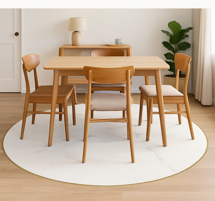 Tapis vinyle salle a manger veine de marbre blanc - TenStickers