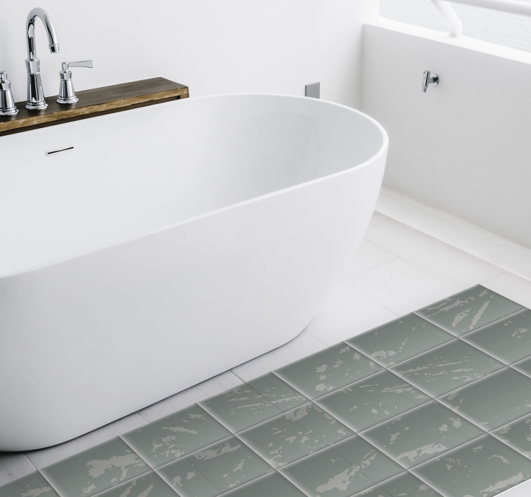 Tapis vinyle salle de bain effet carrelage marbré - TenStickers