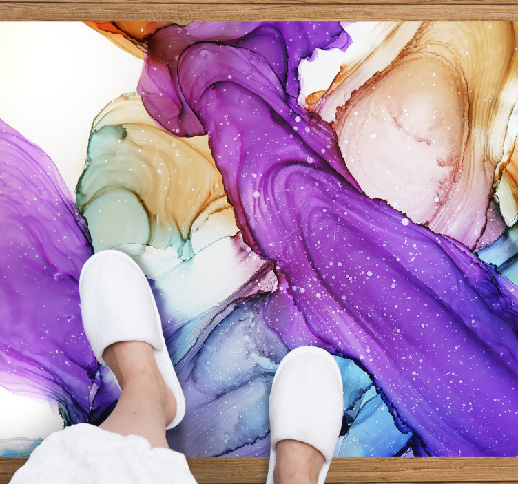 Tapis vinyle salle de bain tourbillons fluides abstraits - TenStickers