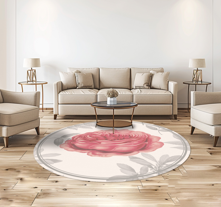 Tapis vinyle salon rose couleur rose - TenStickers