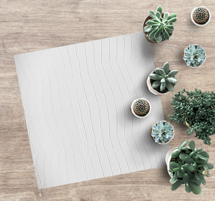 Tapis vinyle texture peau de crocodile blanche - TenStickers