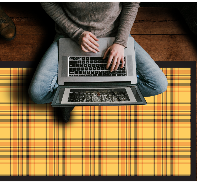 Tapis vinyle rayures motif tartan classique - TenStickers