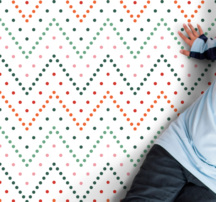 Tapis vinyle autres tapis motif à chevrons coloré - TenStickers