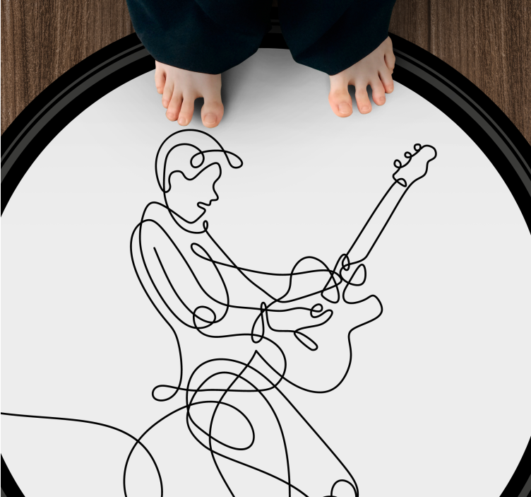 Tapis vinyle texture musicien de dessin au trait - TenStickers