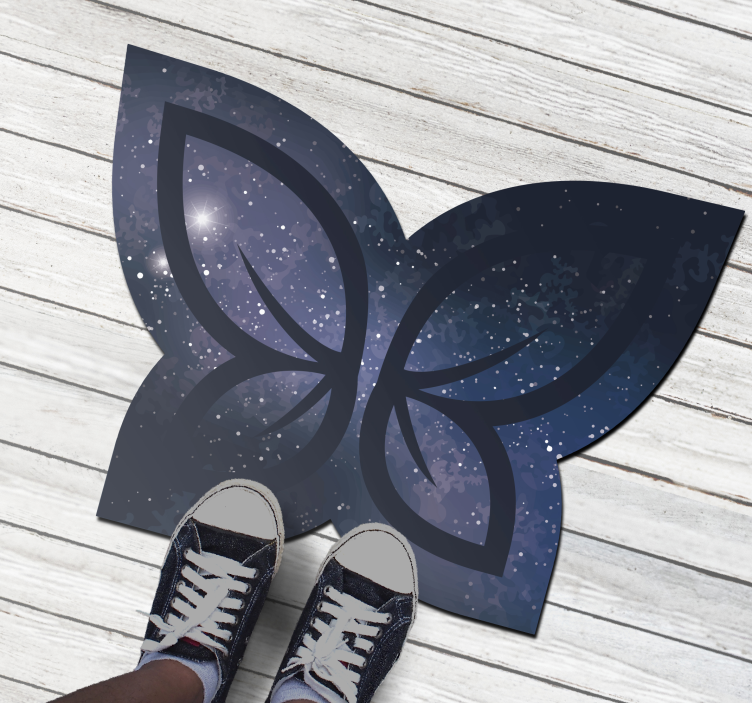 Tapis vinyle texture silhouette de papillon cosmique - TenStickers