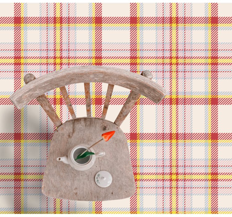 Tapis vinyle rayures style motif à carreaux - TenStickers