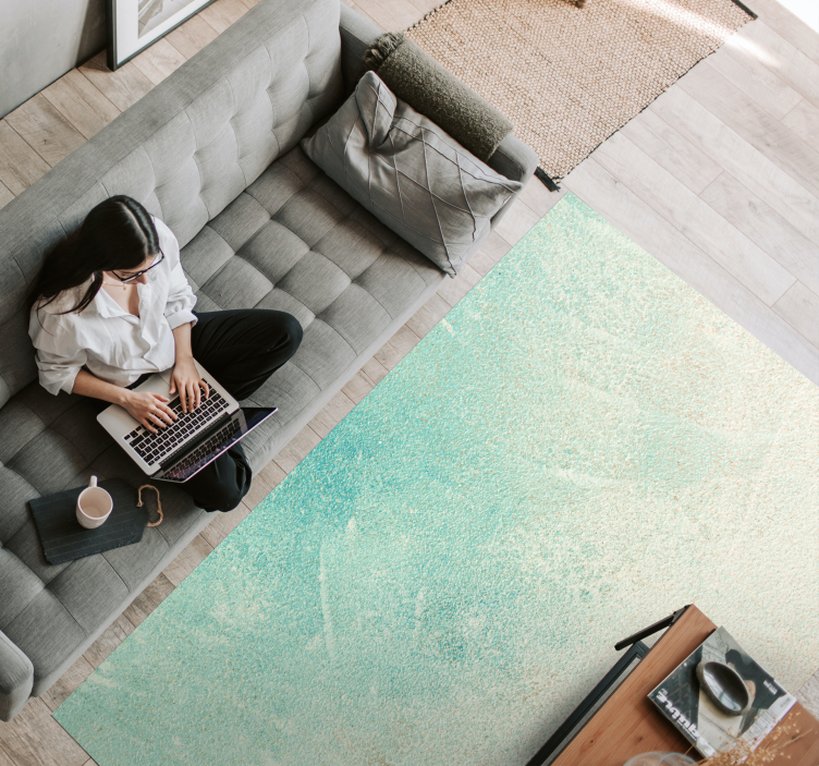 Tapis vinyle texture surface texturée aqua - TenStickers