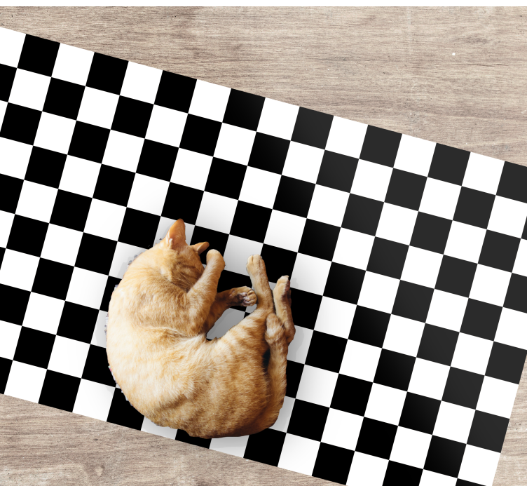 Tapis vinyles géométriques plaid noir et blanc - TenStickers