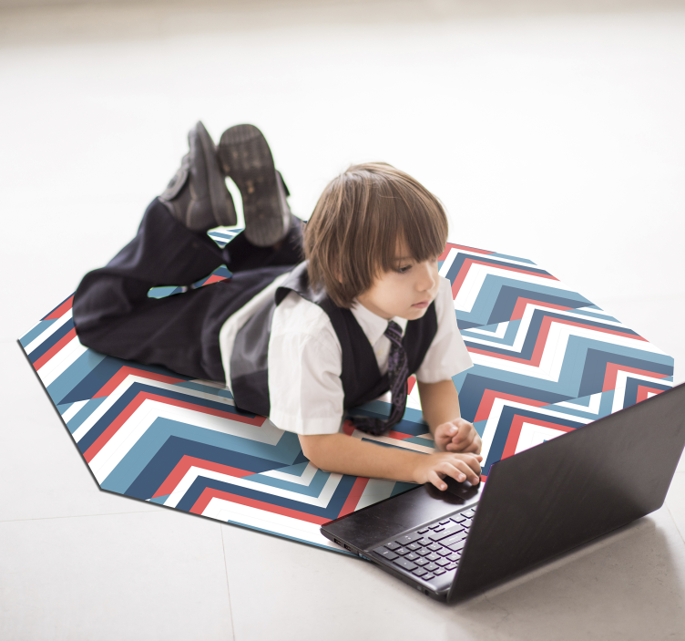 Tapis vinyles géométriques blocs de couleurs à chevrons - TenStickers