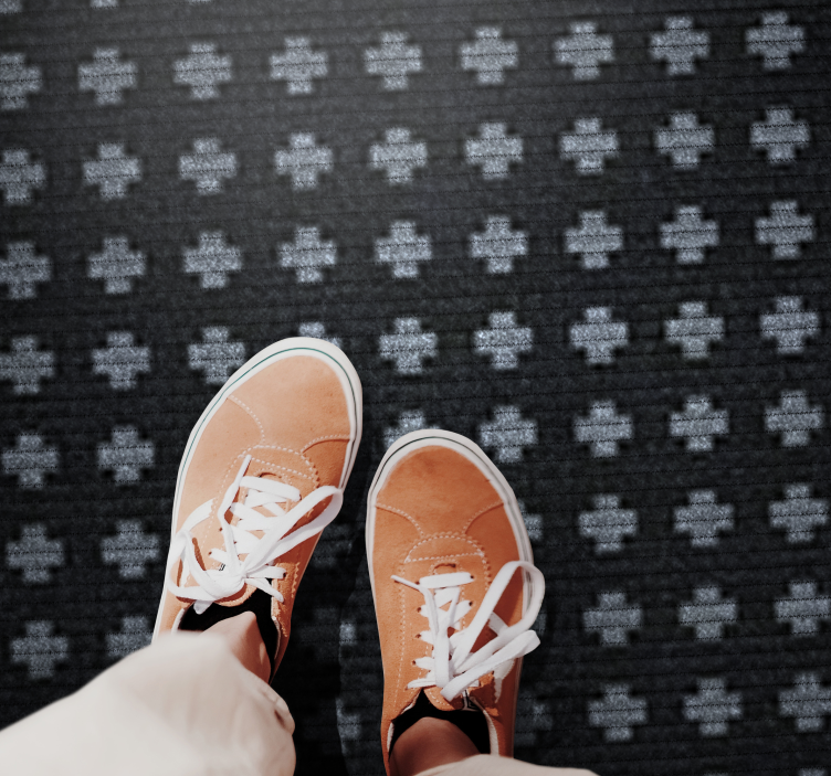 Tapis vinyle minimaliste disposition croisée entrecroisée - TenStickers