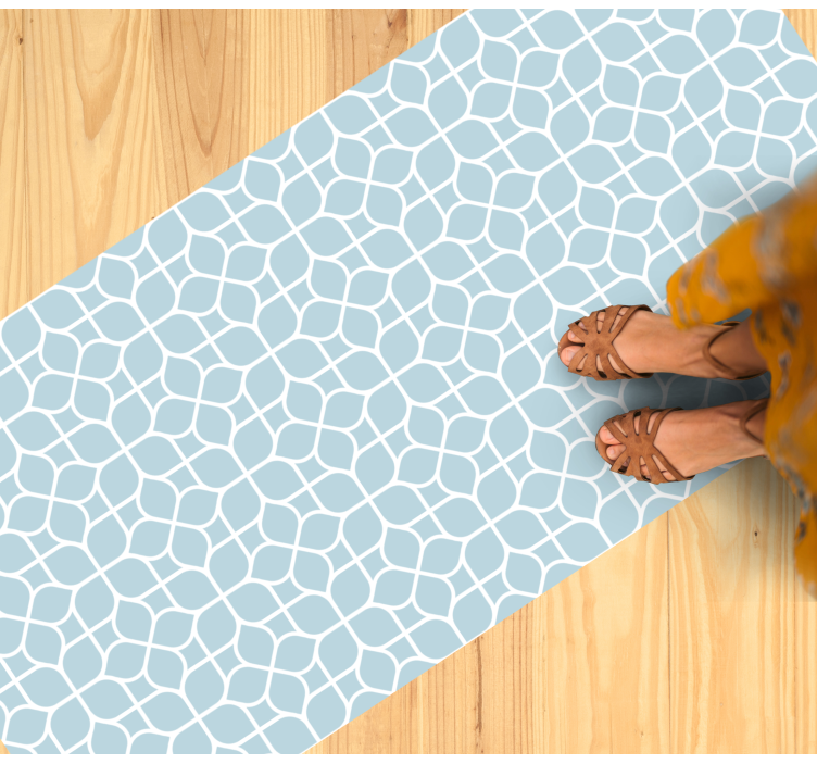 Tapis vinyles géométriques éléments blancs et gris - TenStickers