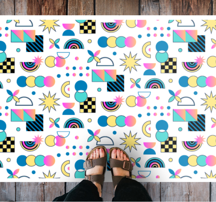 Tapis vinyles géométriques éléments vivants - TenStickers
