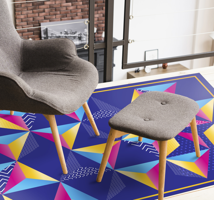 Tapis vinyles géométriques formes colorées et vibrantes - TenStickers