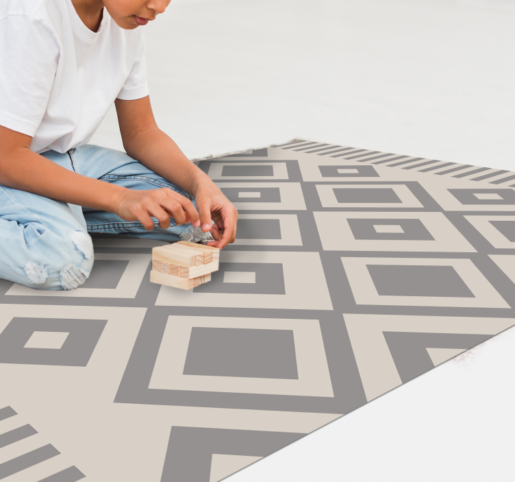 Tapis vinyles géométriques formes grises élégantes - TenStickers