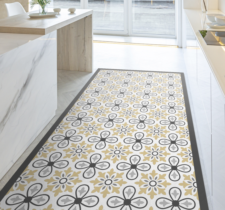 Tapis vinyles géométriques harmonie géométrique florale - TenStickers