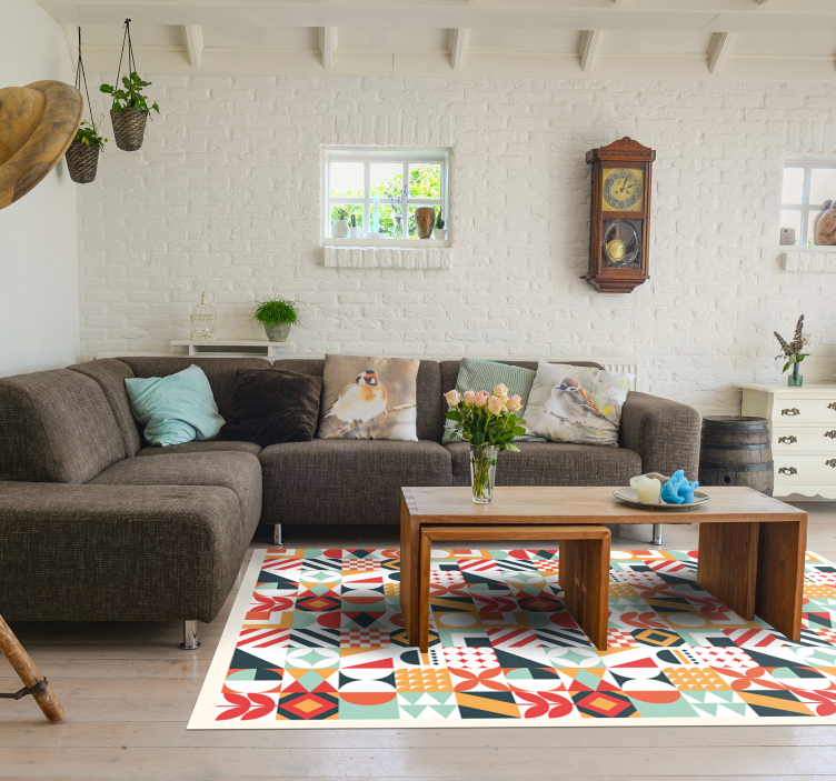 Tapis vinyles géométriques mosaïque symétrique - TenStickers