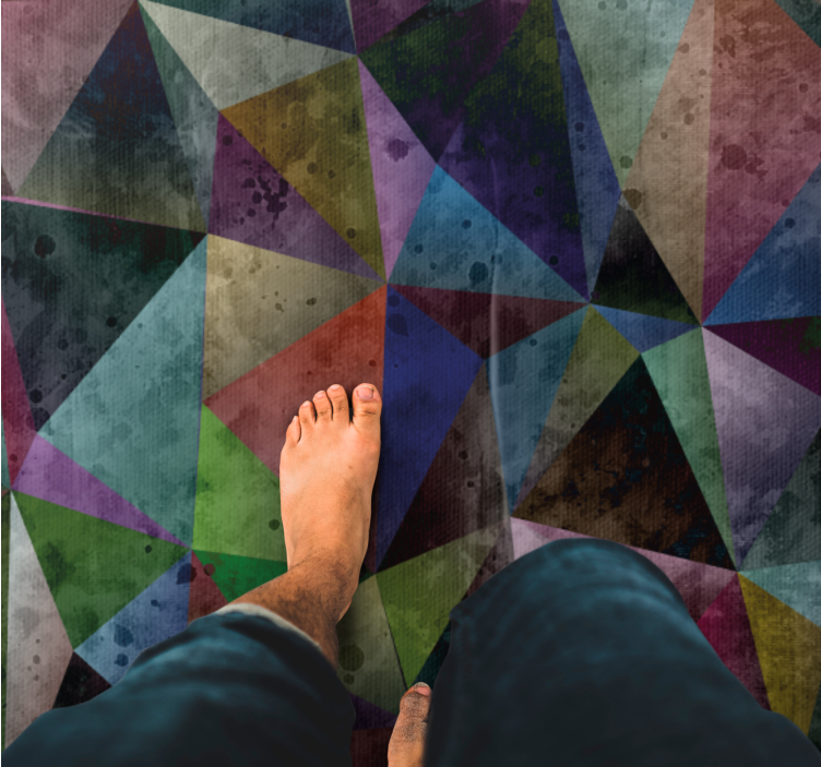 Tapis vinyles géométriques mosaïque triangulaire colorée - TenStickers