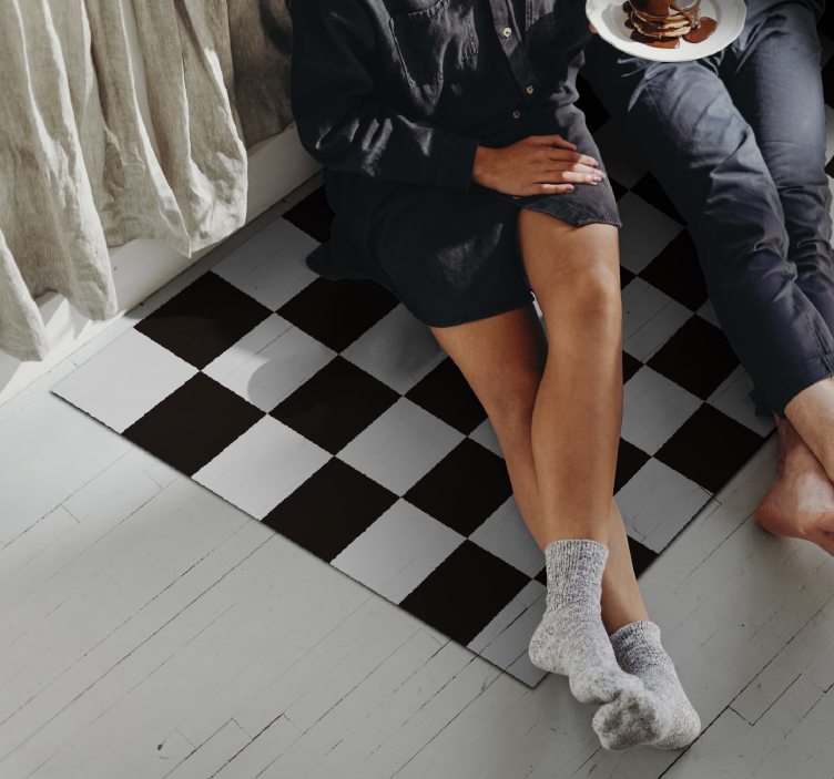 Tapis vinyles géométriques motif à carreaux - TenStickers