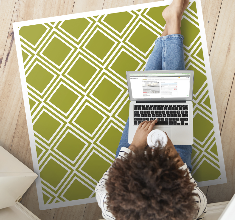 Tapis vinyles géométriques motif à losanges - TenStickers