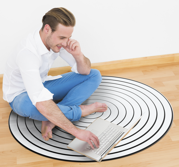 Tapis vinyles géométriques conception circulaire simpliste - TenStickers
