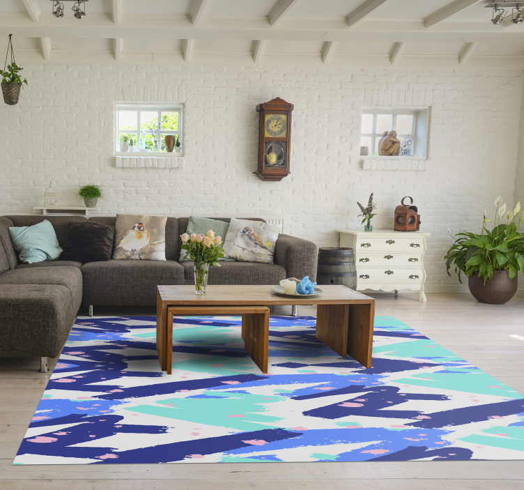 Tapis vinyle salon motif de camouflage abstrait - TenStickers