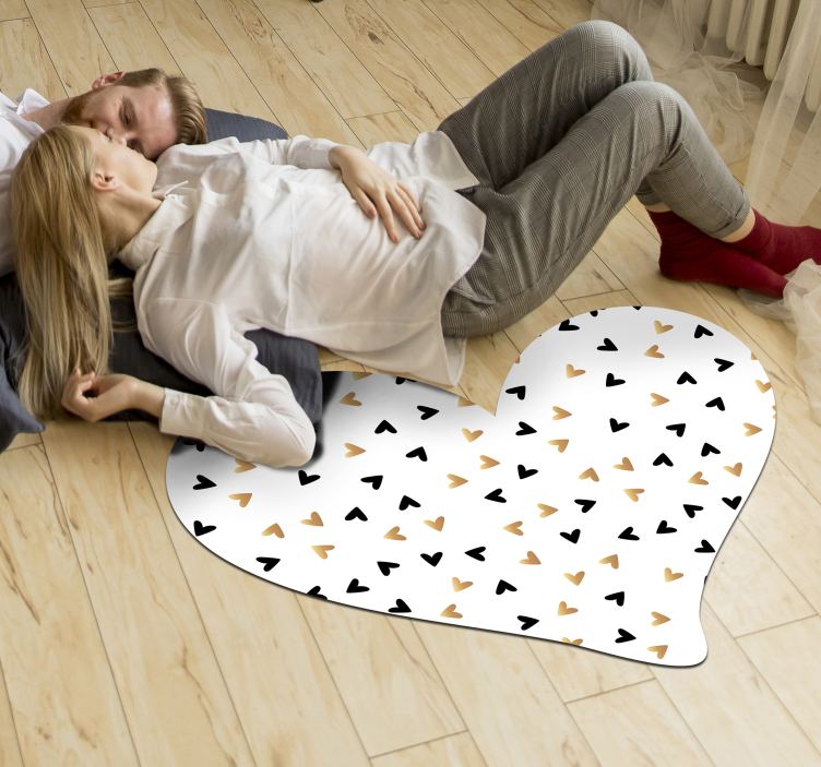 Tapis vinyles géométriques motif de dispersion du cœur - TenStickers