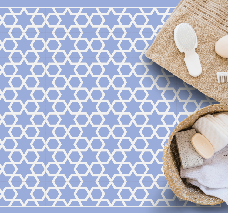 Tapis vinyles géométriques motif étoilé hexagonal - TenStickers